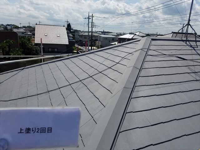 屋根上塗り完了20190323
