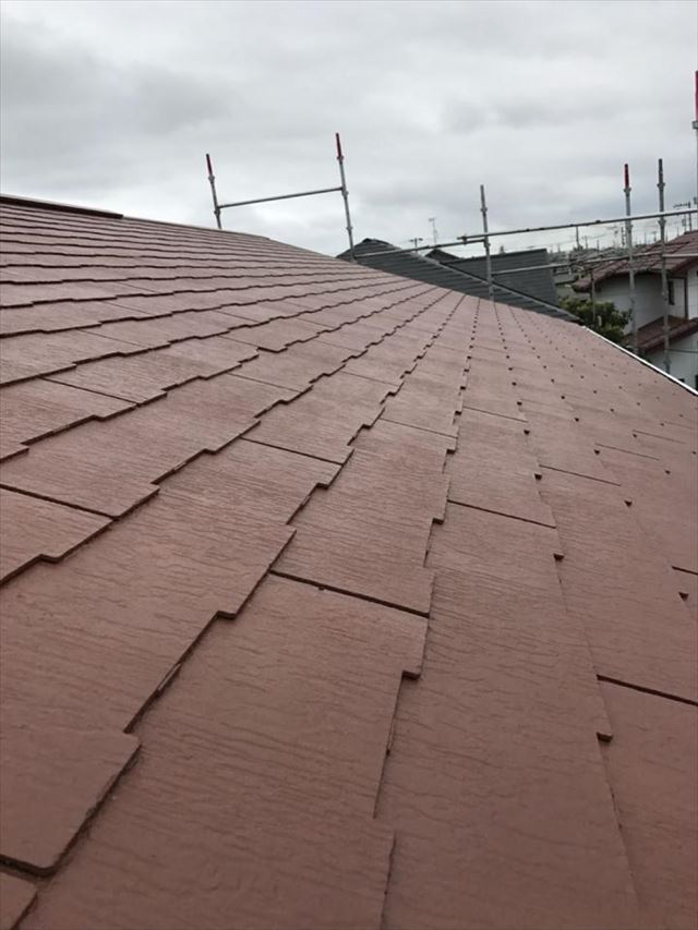 屋根上塗り完了20190318