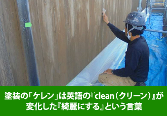 ケレンは英語のclean(クリーン)が変化した綺麗にするという言葉