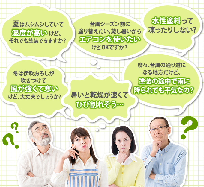 塗装の季節に関する悩み
